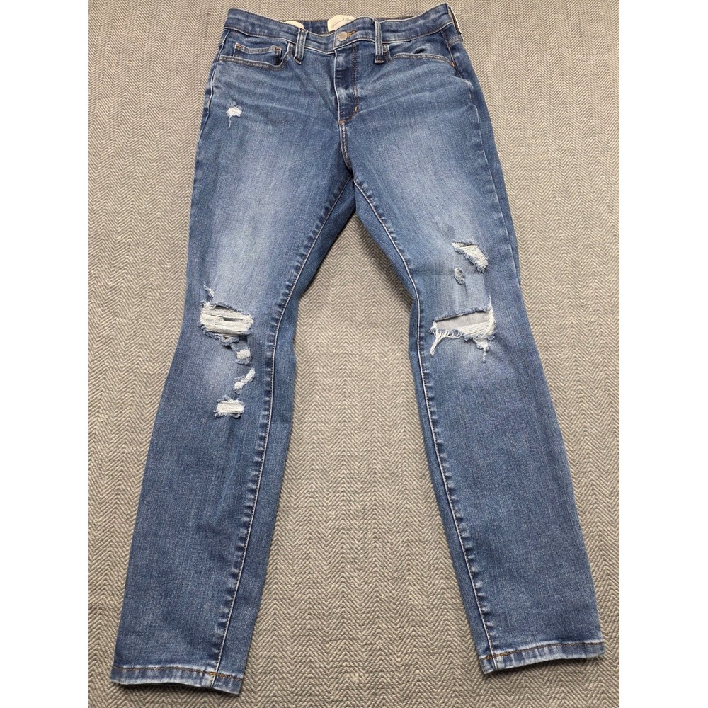 Universal Thread Women High Rise Skinny Jeans Medium Wash Distressed Size‎ 10R